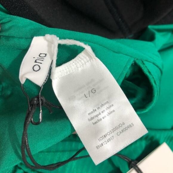 Onia Belle Rainforest Green Metallic Zig Zag One Piece Swim Suit Size Large NWT - Picture 6 of 9